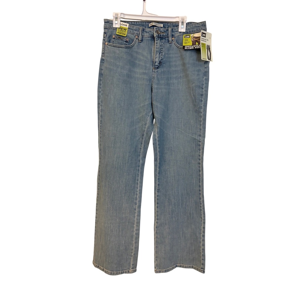 Lee Natural Fit Bootcut Jeans Womens 10M Light Wash Slimming Stretch 3058345
